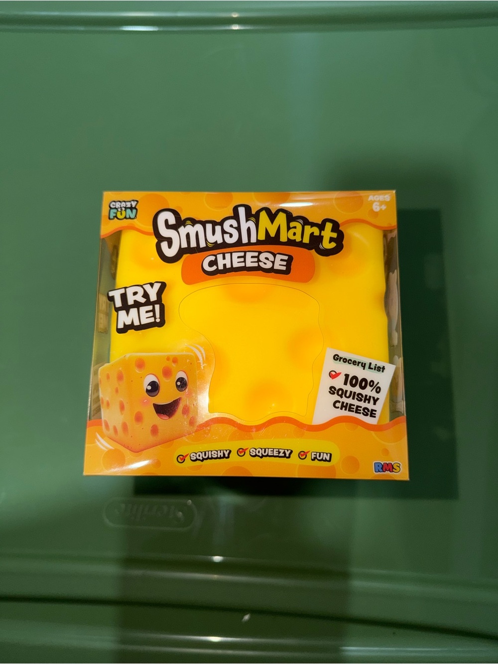 NEW SmushMart CHEESE 5 in. Squishy Squeezy Stretchy SEALED VIRAL RMS New In Box